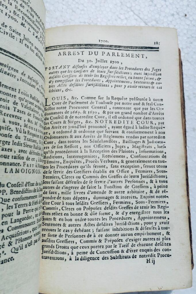 Recueil des édits, déclarations, arrêts du Conseil & du Parlement de Toulouse 1756
