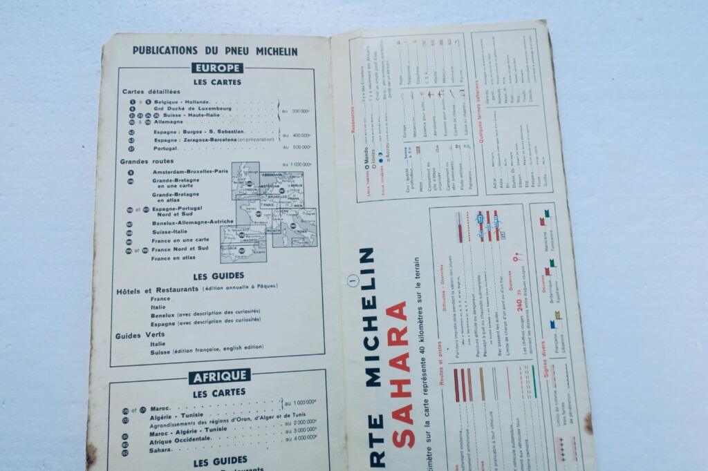Sahara 矿产资源勘探 MICHELIN 1958 折叠地图