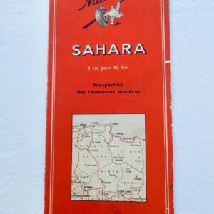 Michelin 1958 folding map of mineral prospecting in the Sahara