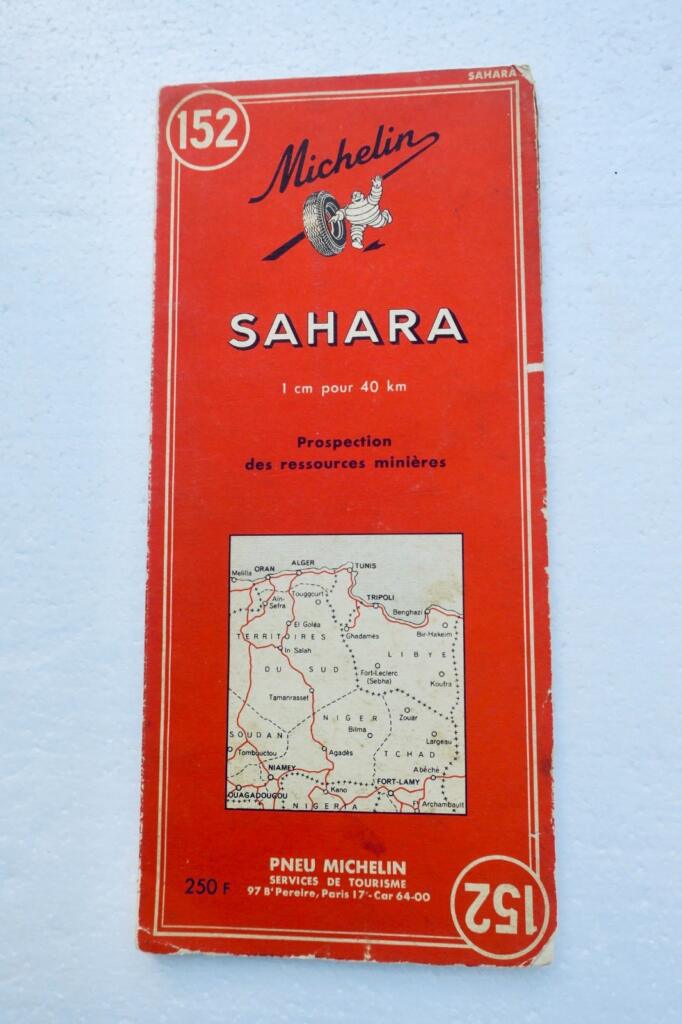 Sahara 矿产资源勘探 MICHELIN 1958 折叠地图
