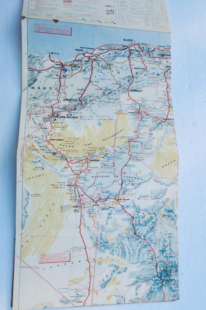 Sahara 矿产资源勘探 MICHELIN 1958 折叠地图