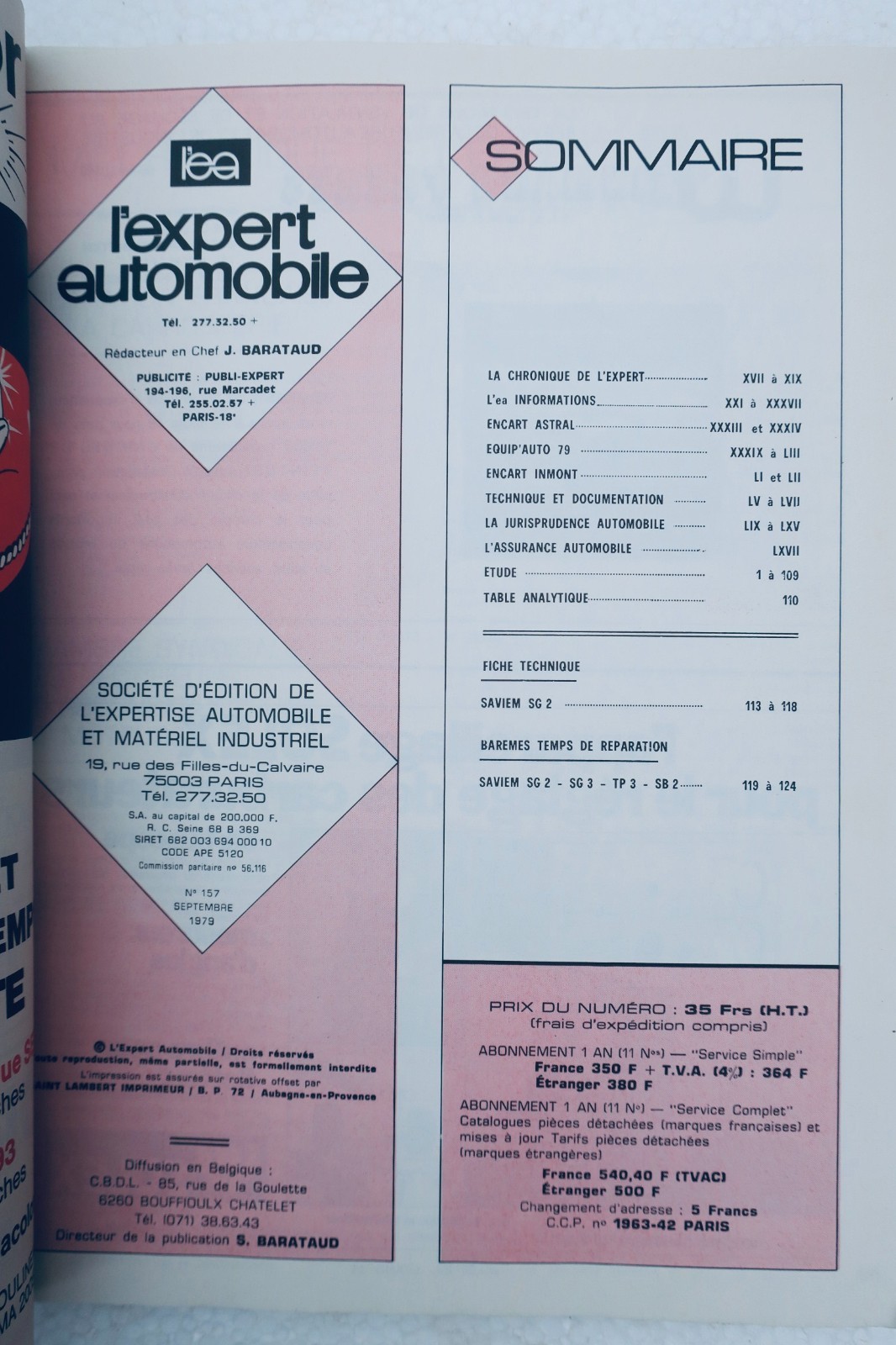 saviem SG 2 expert automobile - La Librairie Antique