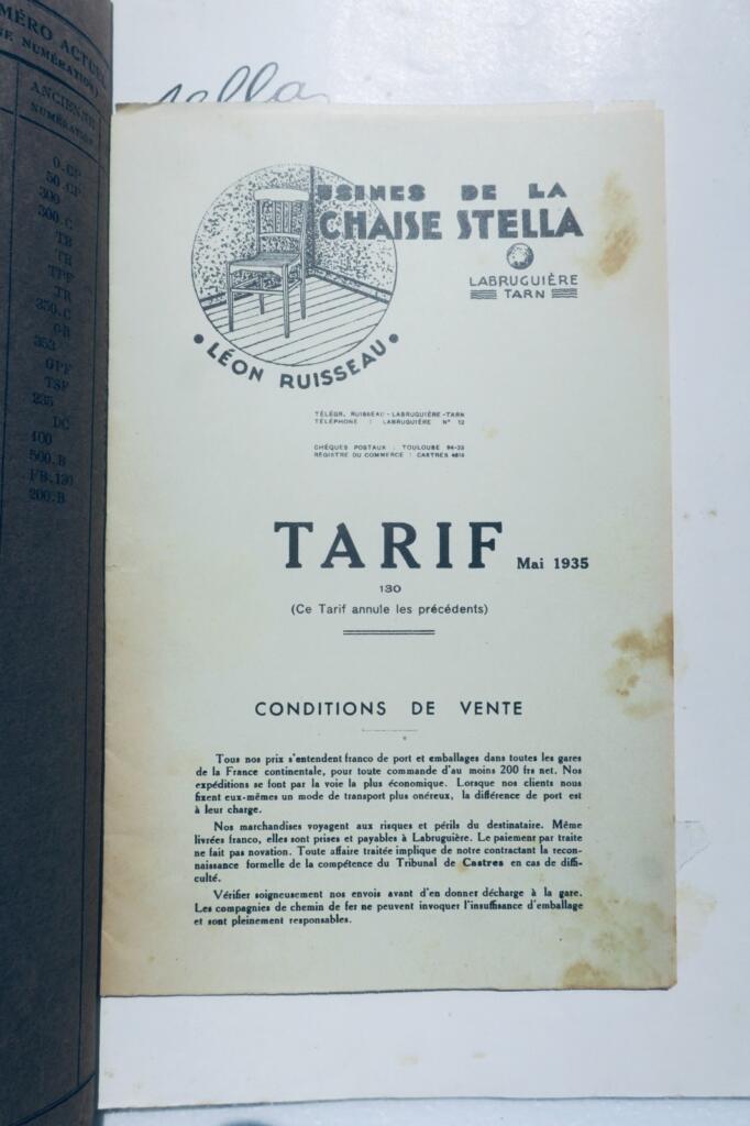 椅子 Stella、STELLA工場（タルヌ県ラブルジェール）、1935年製