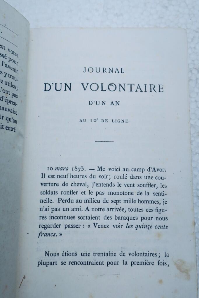 Vallery-Radot Journal d’un volontaire d’un an. J.Hetzel