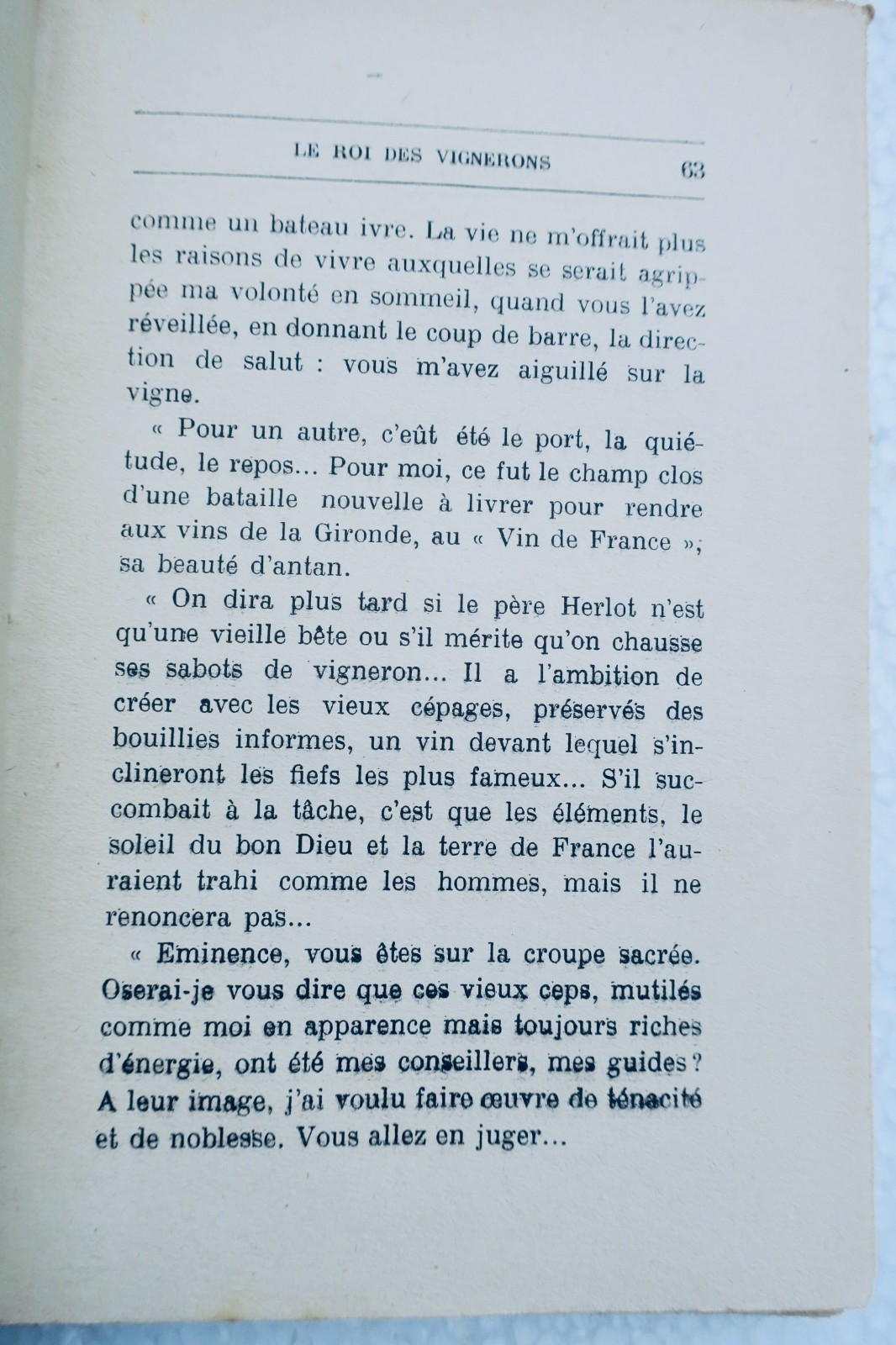 Vigne, Roi des Vignerons: Moeurs Bordelaise 1929