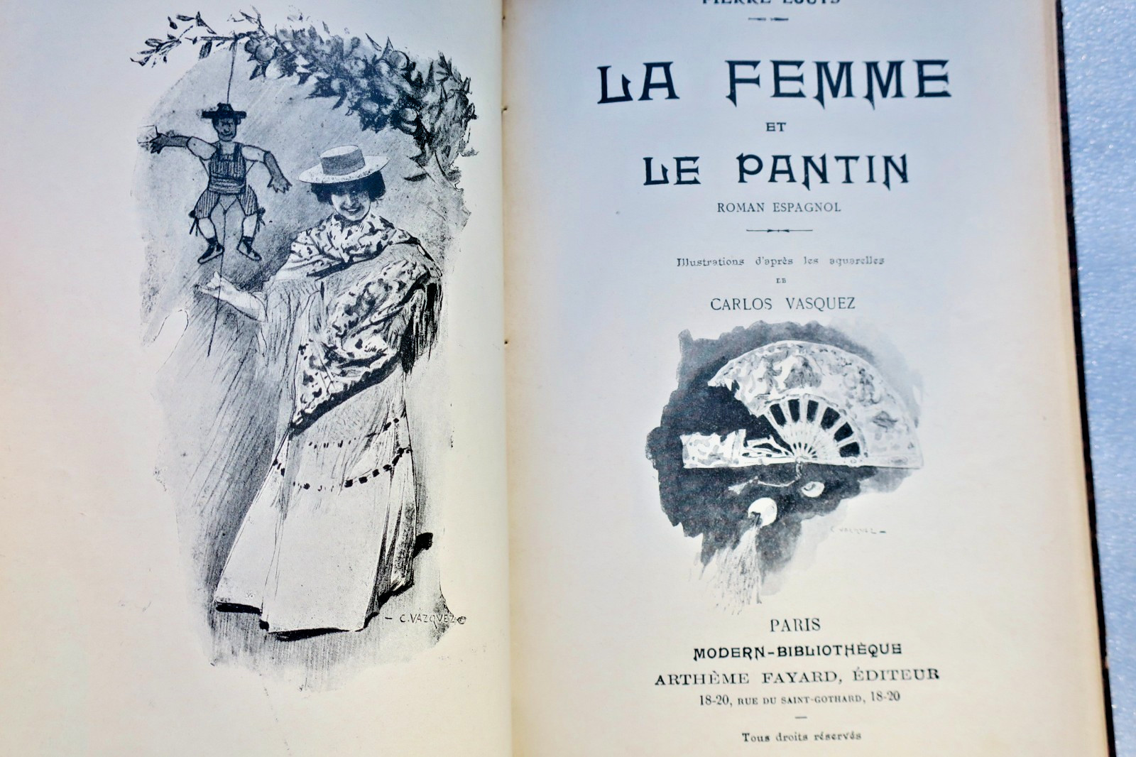 curiosa LOUYS Pierre chansons de Bilitis + Contes choisis, la femme et le pant.., vers 1910 (livre ancien, vue 2 sur 9)