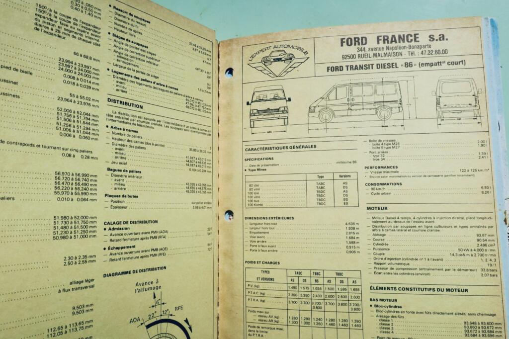 expert automobile n° 233 – Ford Transit Essence, Ford Transit diesel 1986