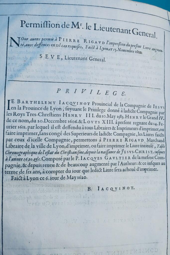 table chronographique de l’estat du christianisme 1621