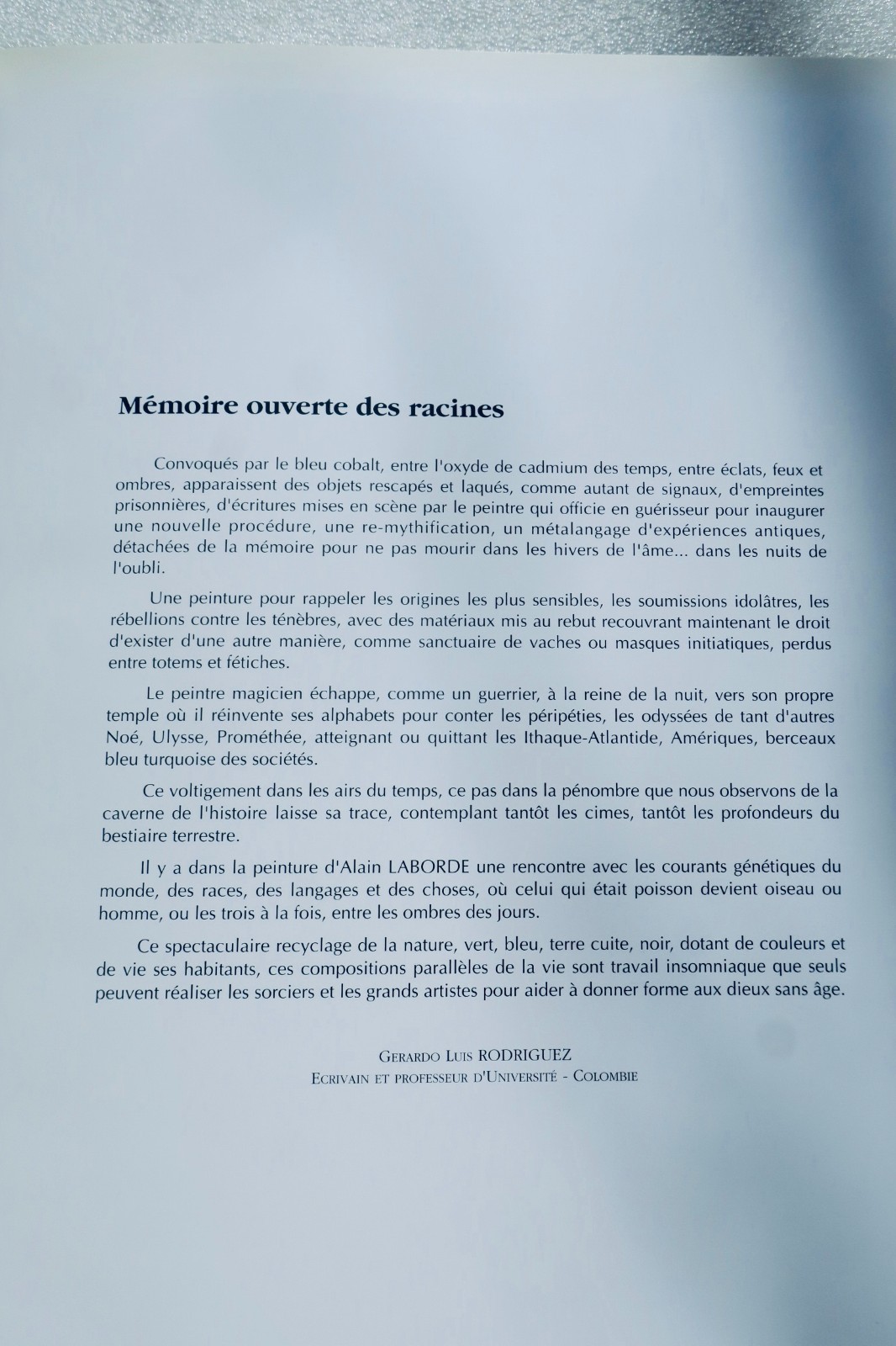 Alain Laborde: *Dix années de peinture, 1984–1994* with inscription