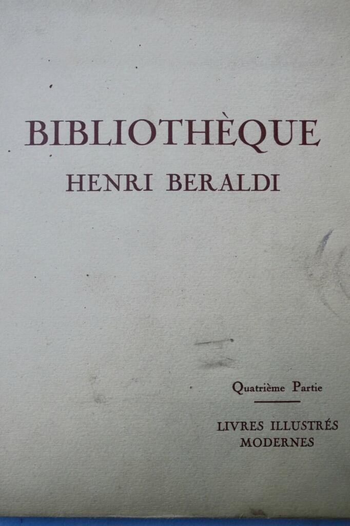 BERALDI Bibliothèque Henri Beraldi 1935