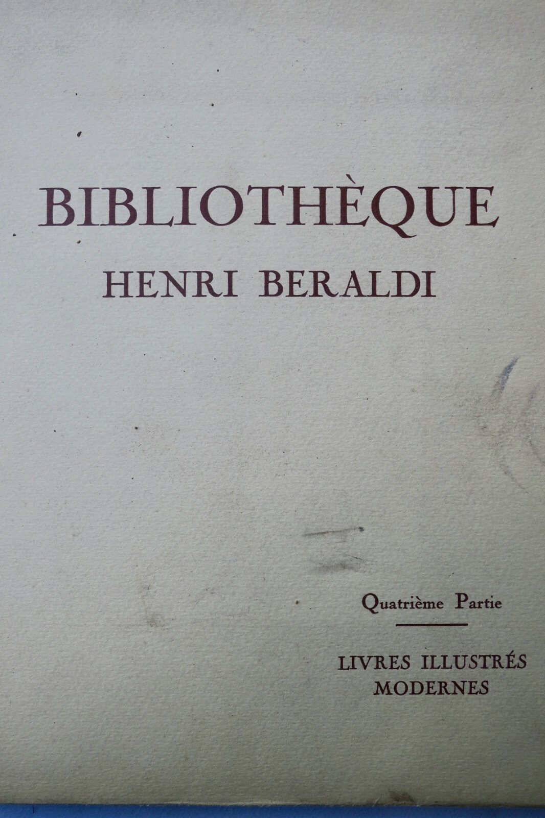 Bibliothèque Henri Beraldi 1935