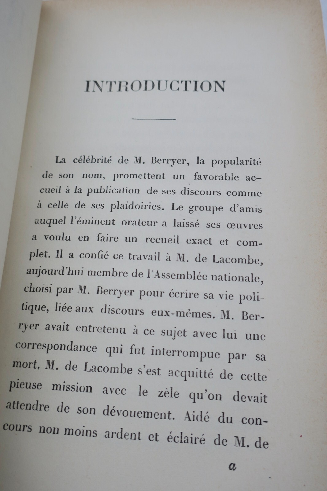 Berryer, M. Works of Berryer - Parliamentary Speeches PARLIAMENTARY DISCOURSES
