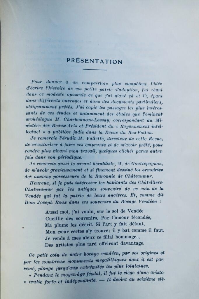 Vallois. 波卡热·旺代. 夏特利耶-沙托莫尔小型专著 1931
