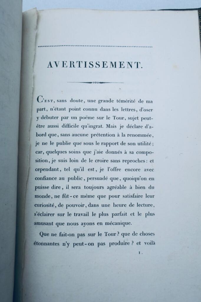 bois L’Art du Tour. Poëme en quatre chants orné de gravures