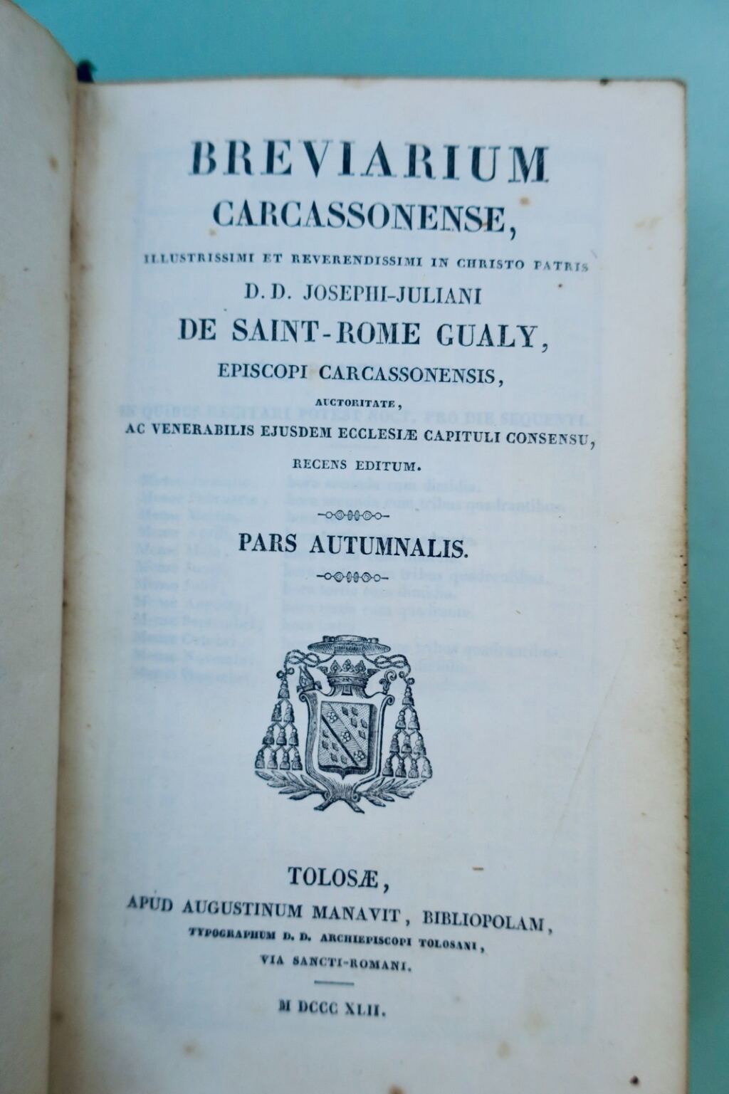 Carcassonne BREVIARIUM CARCASSONENSE - Illustrissimi Et Reverendissimi 1842