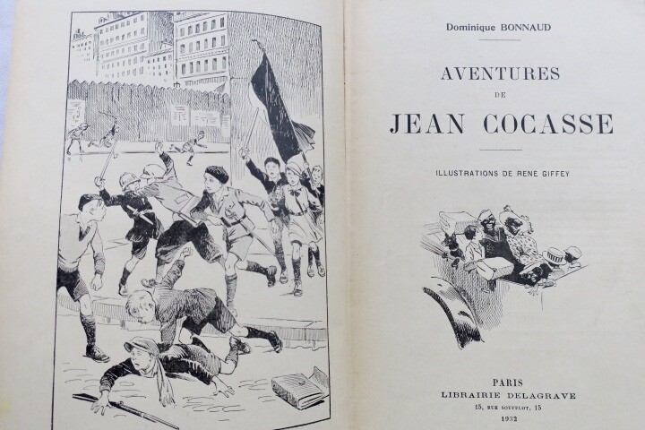Cartonnage Aventures de Jean Cocasse. Illustrations by René Giffey