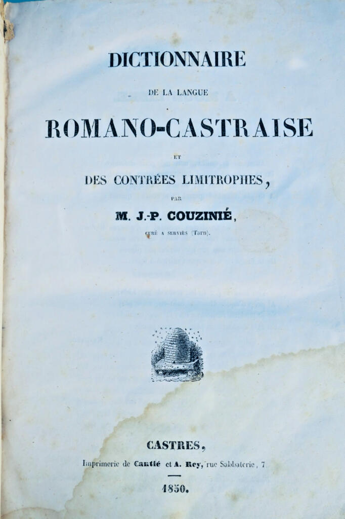 castres TARN 81 DICTIONNAIRE DE LA LANGUE ROMANO-CASTRAISE ET DES CONTREES 1850