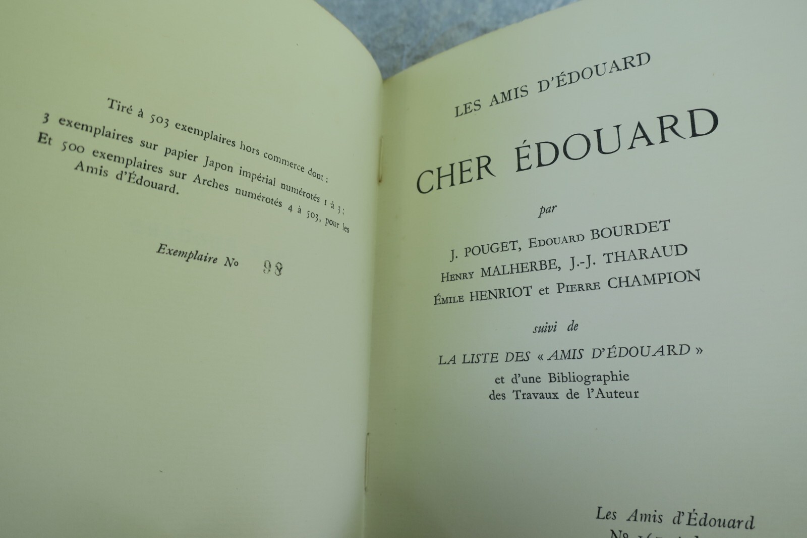 Dear Édouard P., Les Amis d'Édouard + dedication