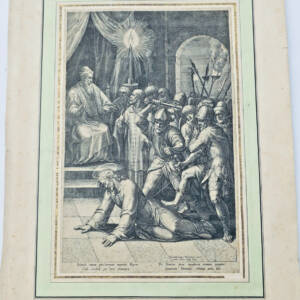 Christ bafoué et frappé devant le grand prêtre Caïphe JAN Sadeler 1589 passion