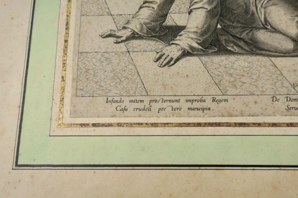 Christ bafoué et frappé devant le grand prêtre Caïphe JAN Sadeler 1589 passion