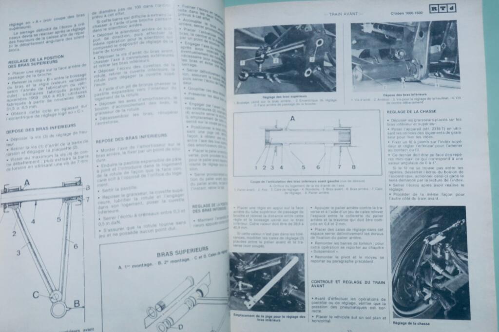 CITROEN H 1000 – 1600 avec moteur Indenor 4.85 4. 88 RTA revue technique N°104