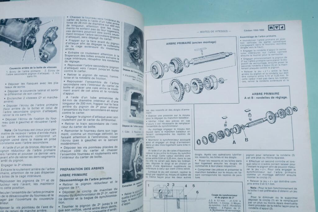 CITROEN H 1000 – 1600 avec moteur Indenor 4.85 4. 88 RTA revue technique N°104
