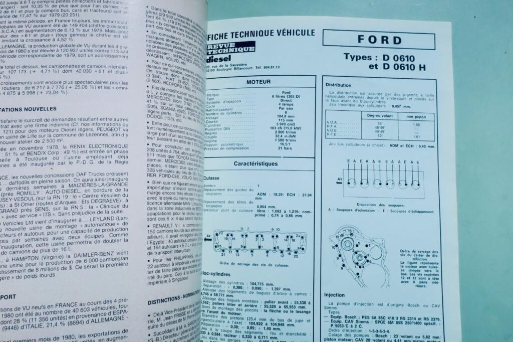 CITROEN H 1000 – 1600 avec moteur Indenor 4.85 4. 88 RTA revue technique N°104