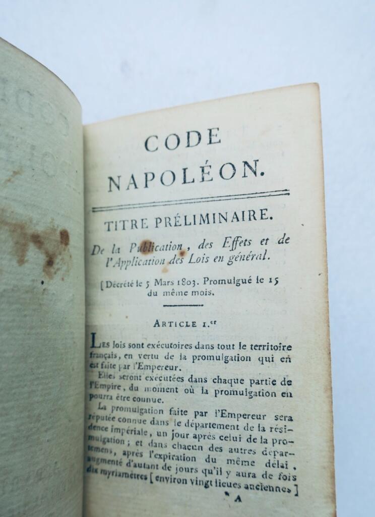 CODE NAPOLEON, Originalausgabe und einzige offizielle Ausgabe 1810