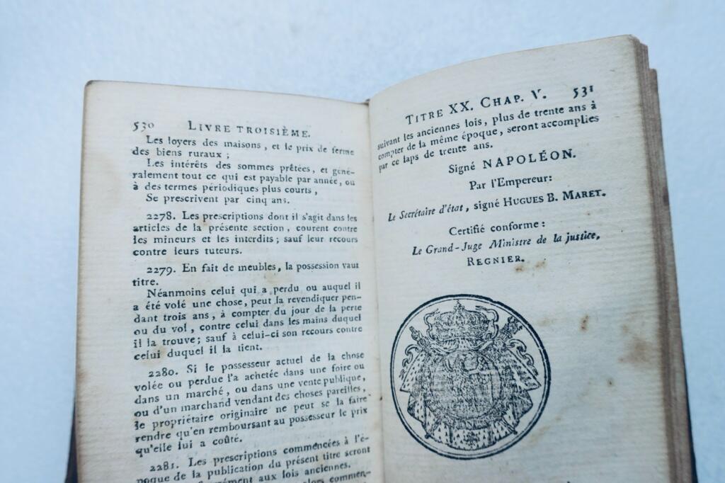 CODE NAPOLEON, Originalausgabe und einzige offizielle Ausgabe 1810