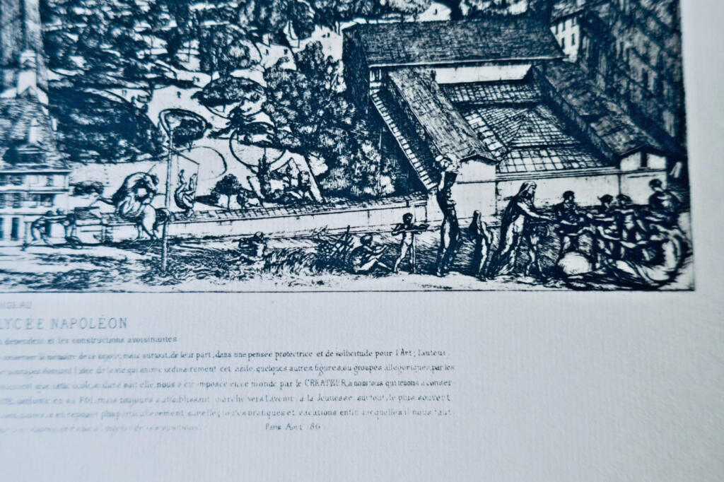 Collège Henri IV oder Lycée Napoléon...1864. Meryon, Radierung