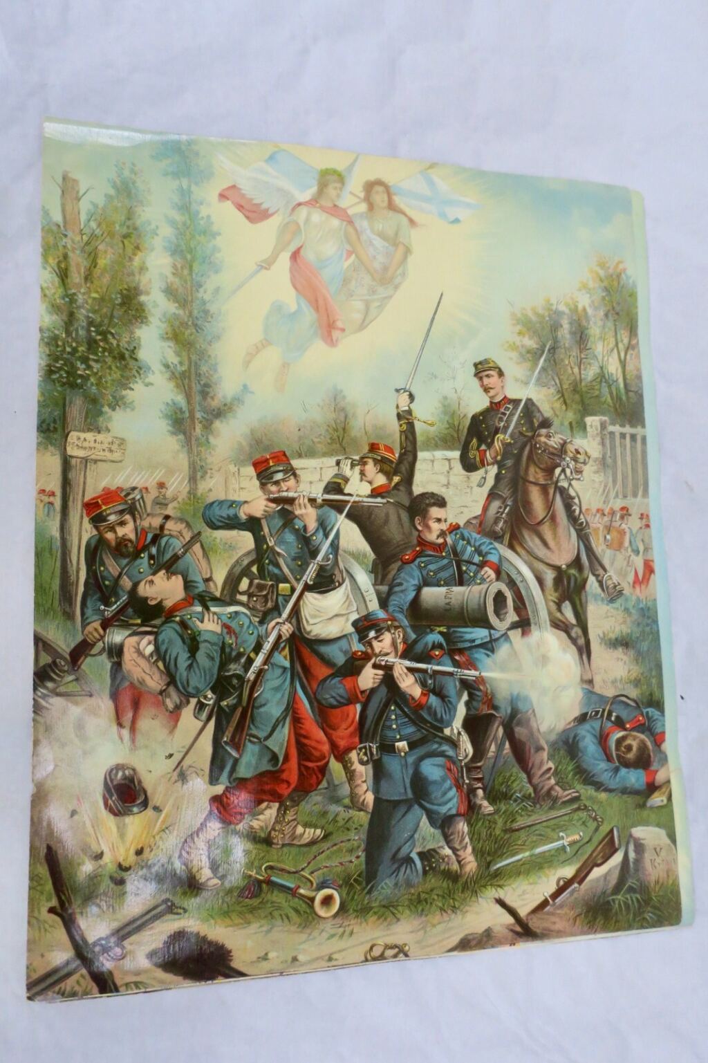 cubes boîtes de cubes 33 x42 x 7 cm. XIXème scènes militaires