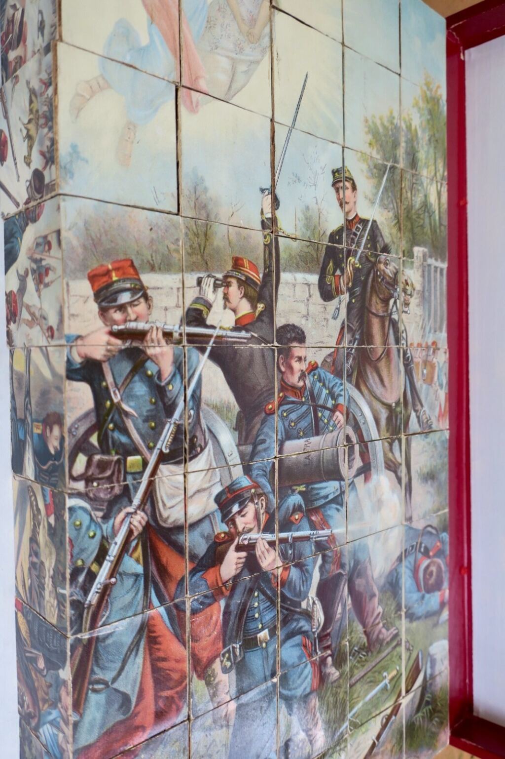 cubes boîtes de cubes 33 x42 x 7 cm. XIXème scènes militaires