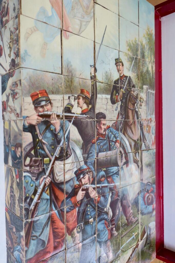 19th-century military cube puzzle set with chromolithographs
