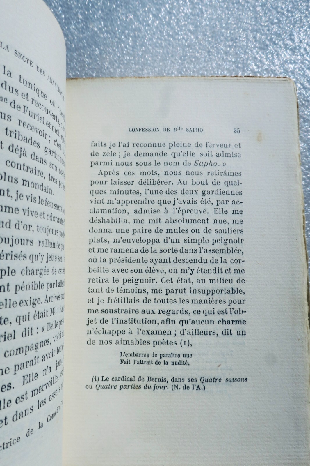 Curiosa The Sect of the Anandrynes. Confession of Mlle Sapho