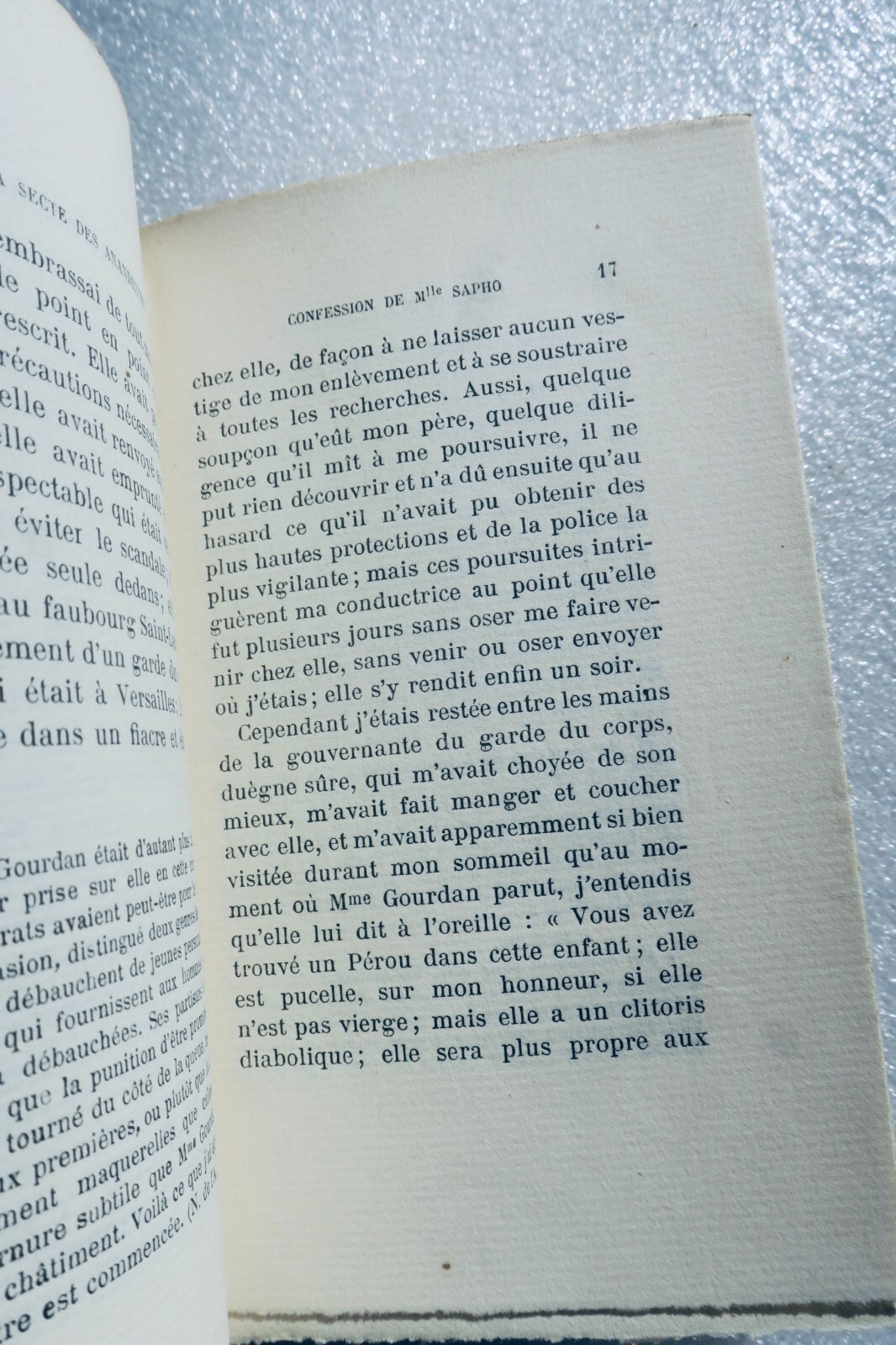 Curiosa The Sect of the Anandrynes. Confession of Mlle Sapho