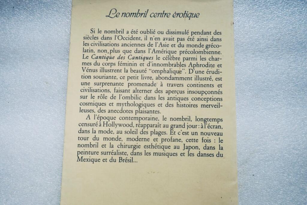 curiosa NOMBRIL CENTRE EROTIQUE