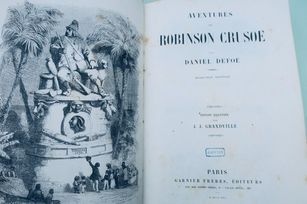 DEFOE Daniel Robinson Crusoe 1853 illustriert von Grandville