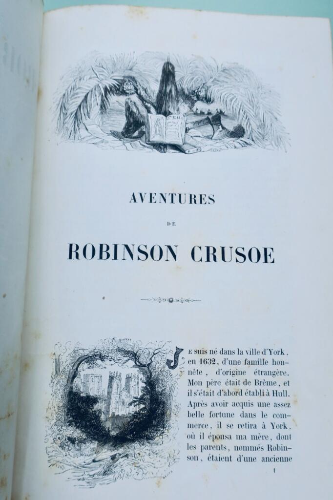DEFOE Daniel Robinson Crusoe 1853 illustriert von Grandville