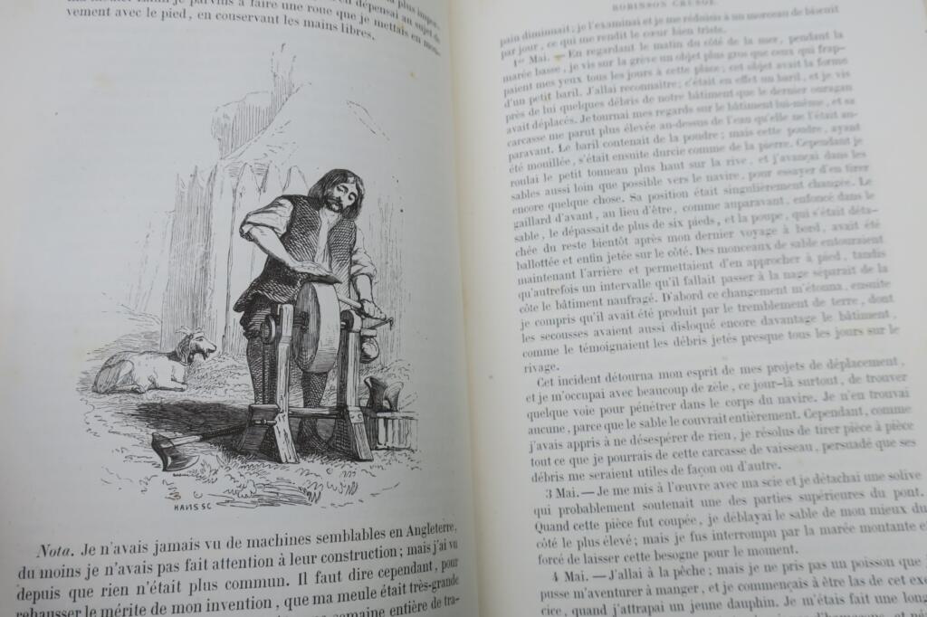 DEFOE Daniel Robinson Crusoe 1853 illustriert von Grandville