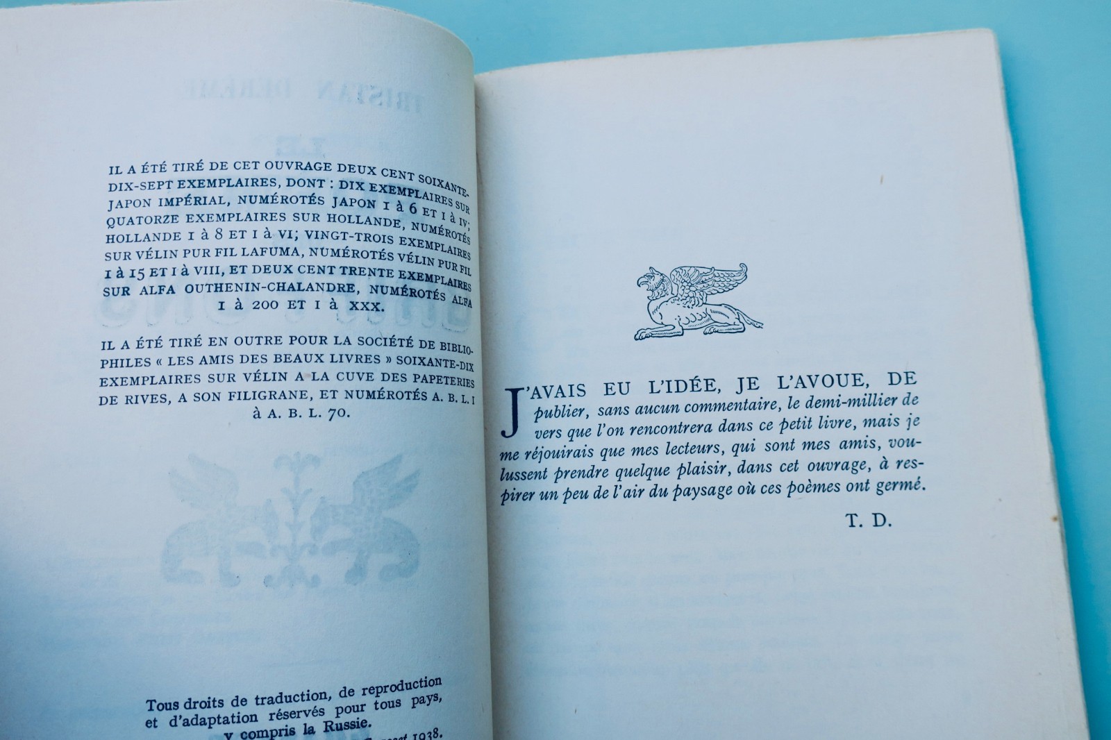 DEREME (Tristan) Le Poème des Griffons – Image 3