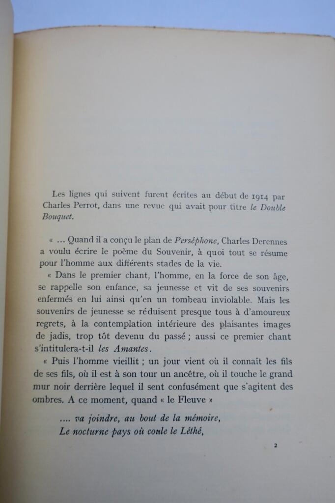 Charles Derennes’ *Perséphone* mit Widmung