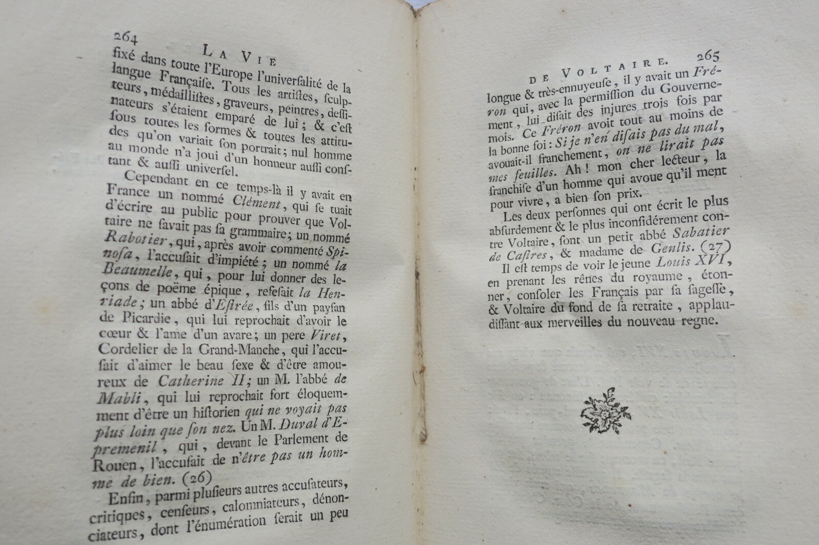 デュヴェルネ著『ヴォルテール伝』ジュネーヴ、1786年