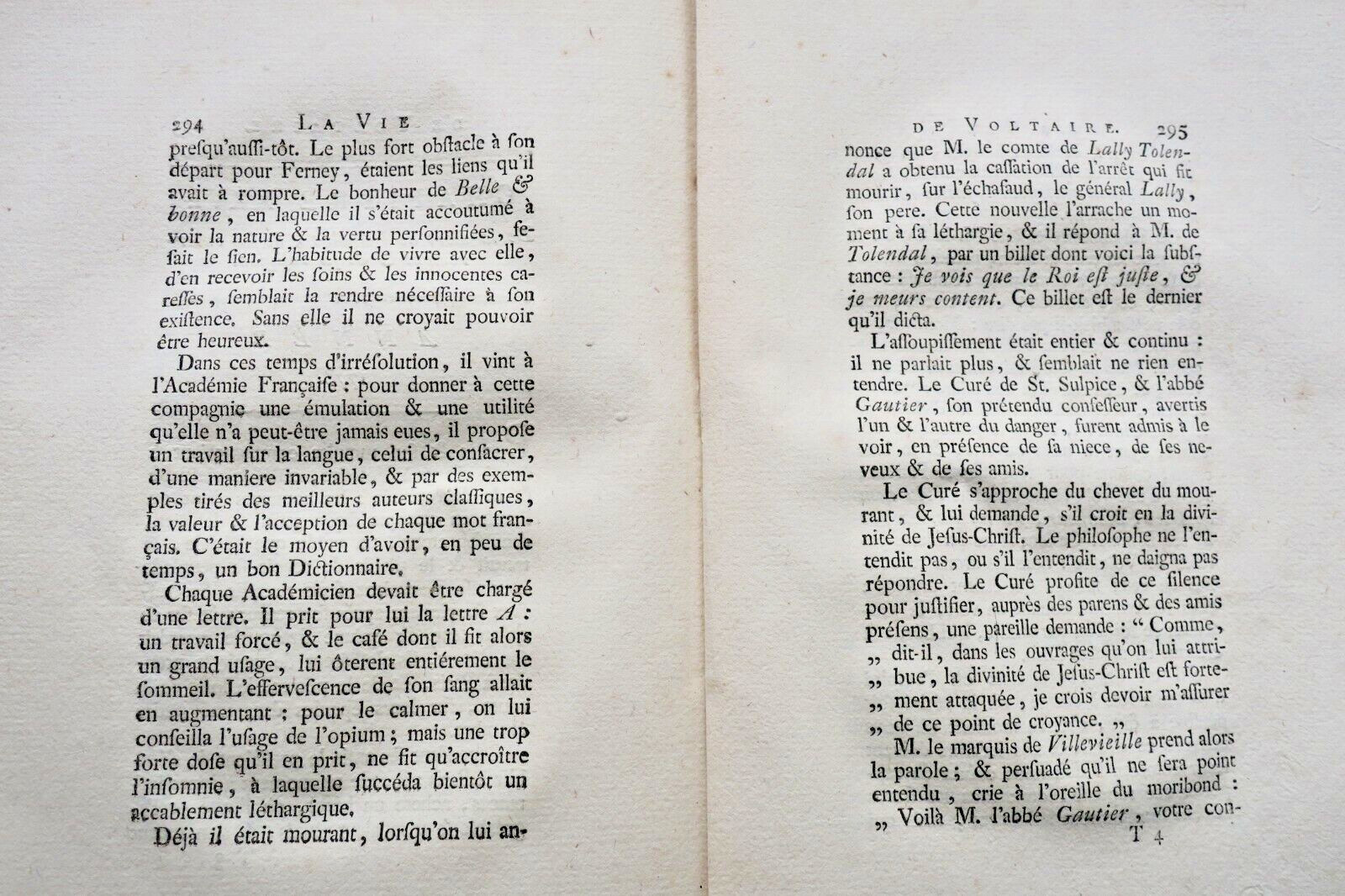 デュヴェルネ著『ヴォルテール伝』ジュネーヴ、1786年