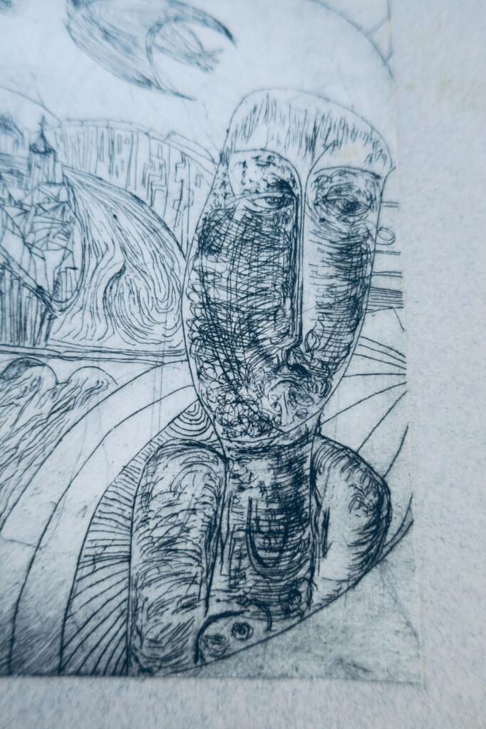 Radierung 96 x 140 mm