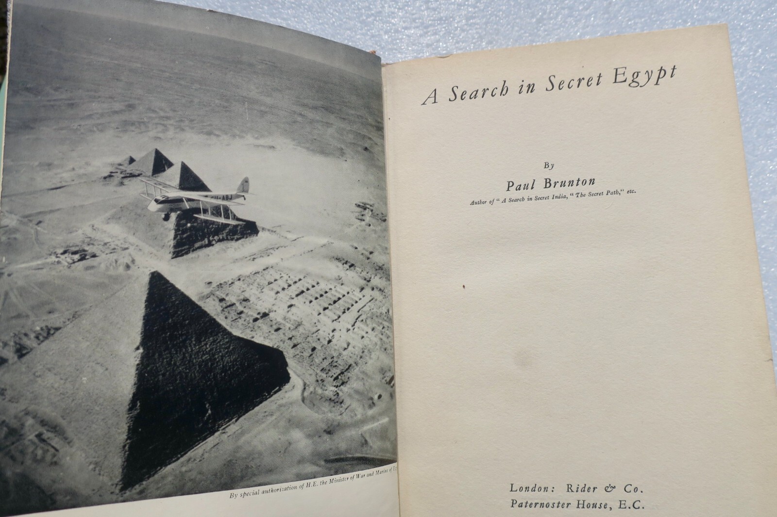 Ägypten Paul Brunton In geheimnisvollem Ägypten 1936