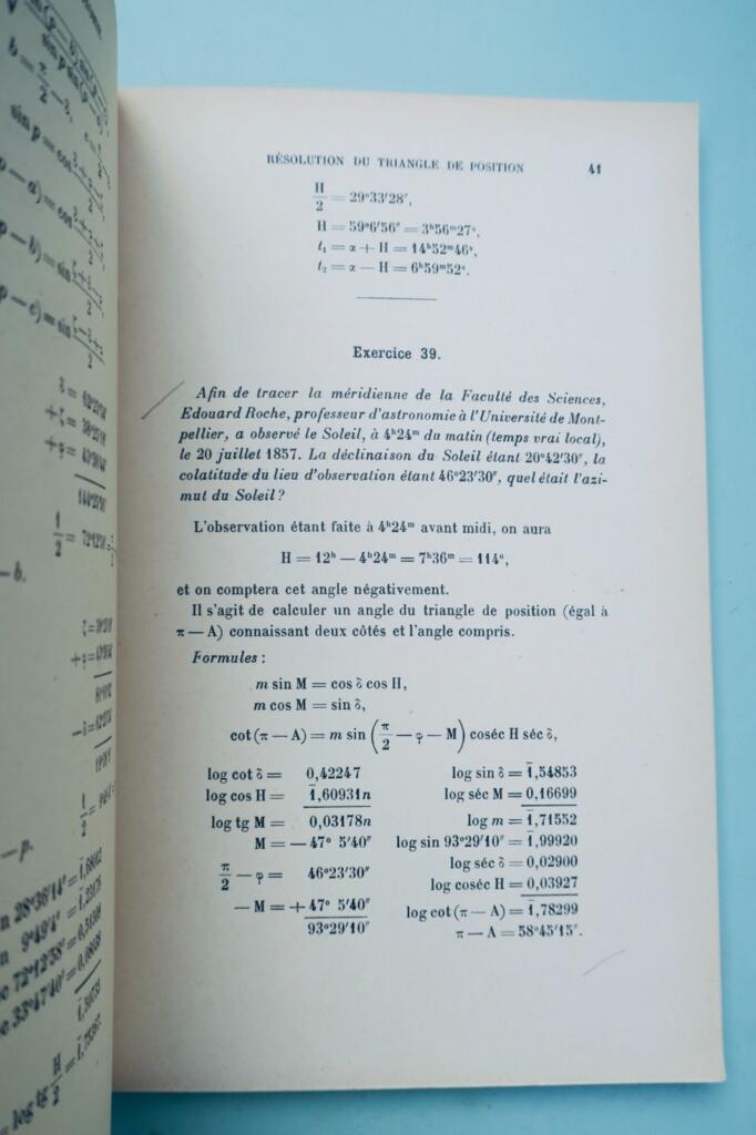 Exercices numériques d'astronomie 1933 Humbert
