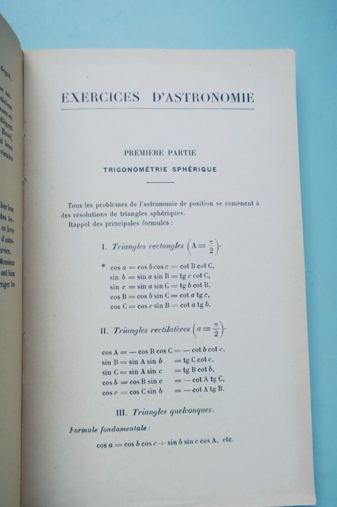 Exercices numériques d'astronomie 1933 Humbert