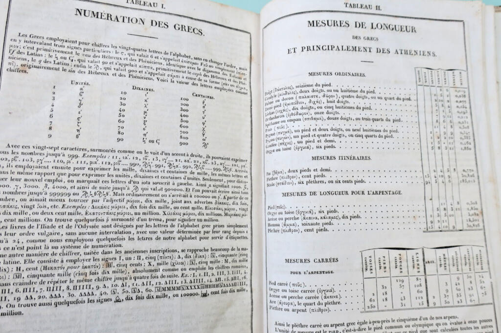 griechischer ABRISS DES GRIECHISCH-FRANZÖSISCHEN WÖRTERBUCHS 1835