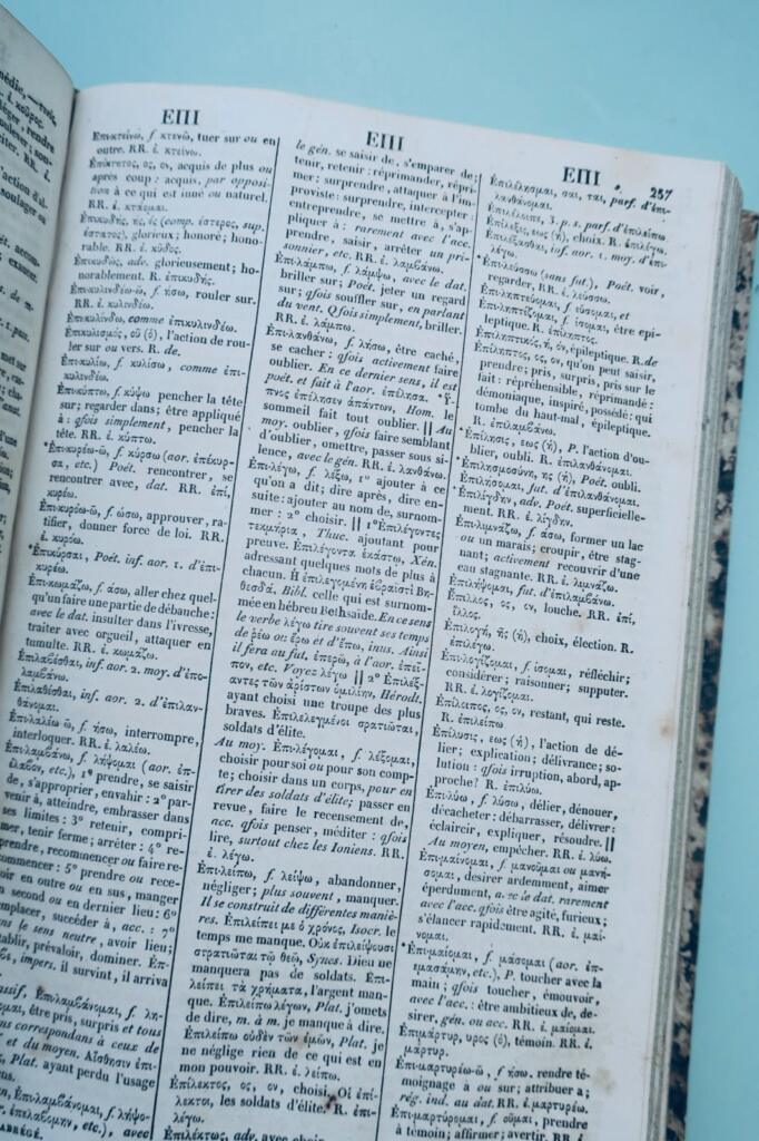 griechischer ABRISS DES GRIECHISCH-FRANZÖSISCHEN WÖRTERBUCHS 1835