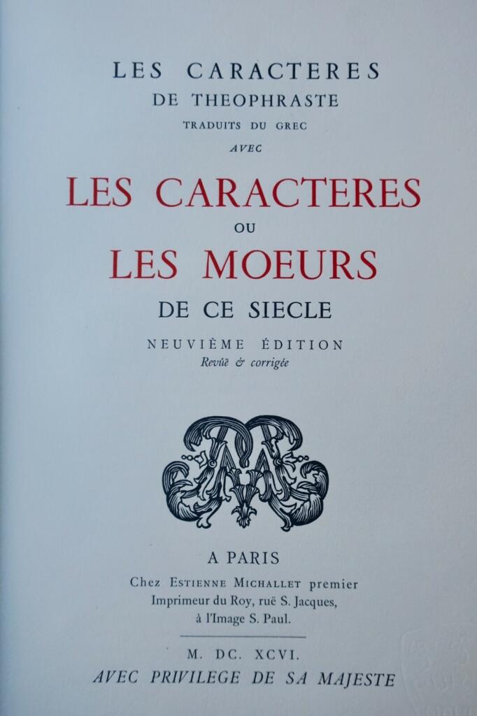 La Bruyères moralische Porträts nach Theophrast
